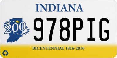 IN license plate 978PIG