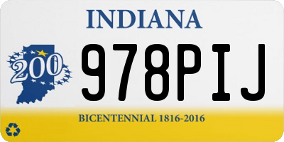 IN license plate 978PIJ