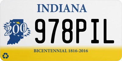 IN license plate 978PIL