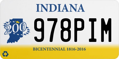 IN license plate 978PIM