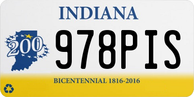 IN license plate 978PIS