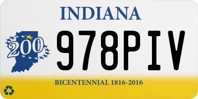 IN license plate 978PIV