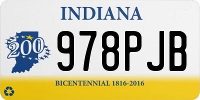 IN license plate 978PJB