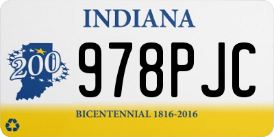 IN license plate 978PJC