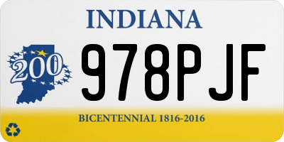 IN license plate 978PJF
