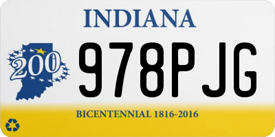 IN license plate 978PJG