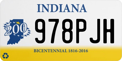 IN license plate 978PJH