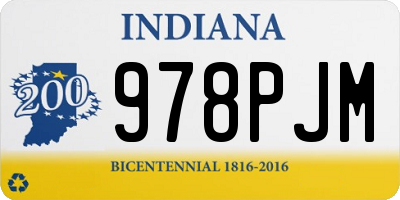 IN license plate 978PJM