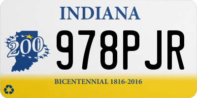 IN license plate 978PJR