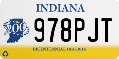 IN license plate 978PJT