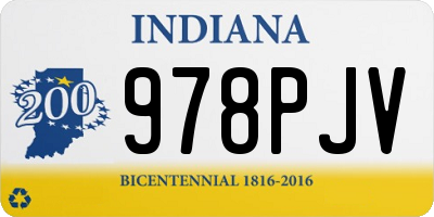 IN license plate 978PJV
