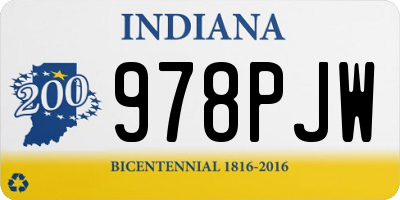 IN license plate 978PJW