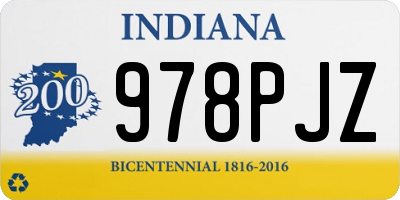 IN license plate 978PJZ