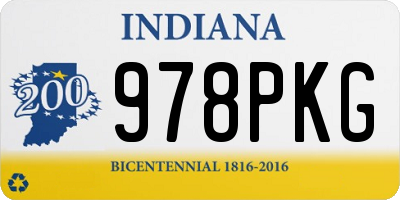 IN license plate 978PKG