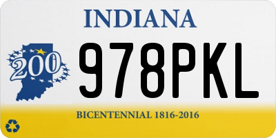 IN license plate 978PKL