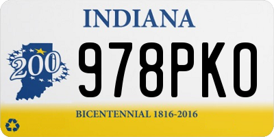 IN license plate 978PKO