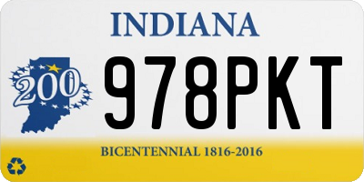 IN license plate 978PKT