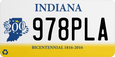 IN license plate 978PLA