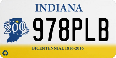 IN license plate 978PLB