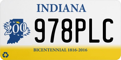 IN license plate 978PLC
