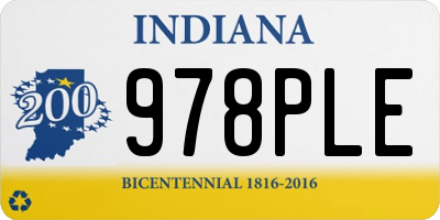 IN license plate 978PLE