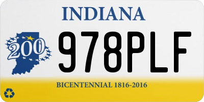 IN license plate 978PLF