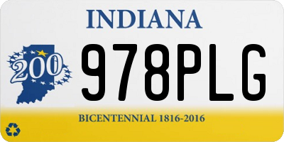 IN license plate 978PLG
