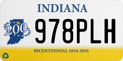 IN license plate 978PLH