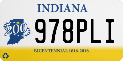 IN license plate 978PLI
