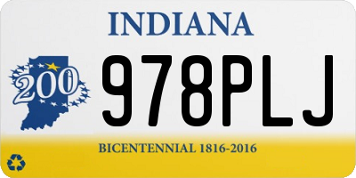 IN license plate 978PLJ