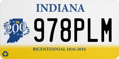 IN license plate 978PLM