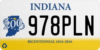 IN license plate 978PLN