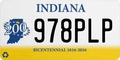 IN license plate 978PLP