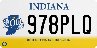 IN license plate 978PLQ