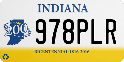 IN license plate 978PLR