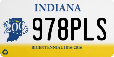 IN license plate 978PLS