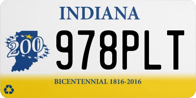 IN license plate 978PLT