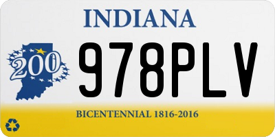IN license plate 978PLV