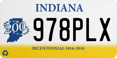 IN license plate 978PLX