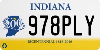 IN license plate 978PLY