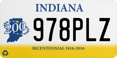 IN license plate 978PLZ