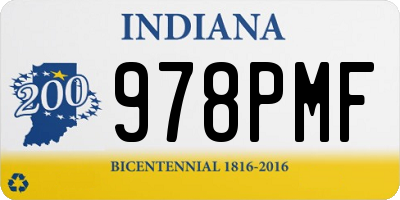 IN license plate 978PMF