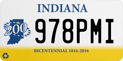 IN license plate 978PMI