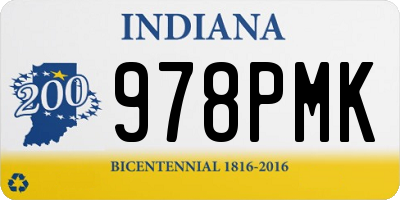 IN license plate 978PMK
