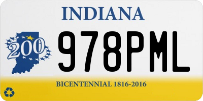 IN license plate 978PML