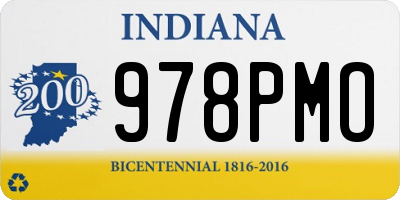 IN license plate 978PMO