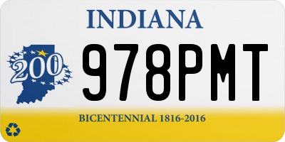 IN license plate 978PMT