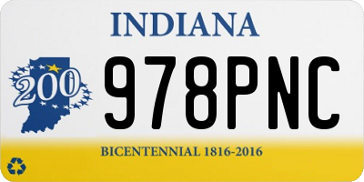 IN license plate 978PNC