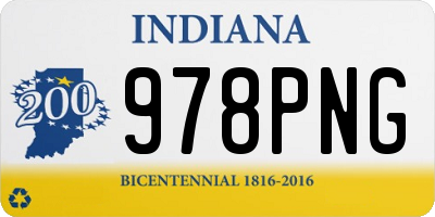 IN license plate 978PNG