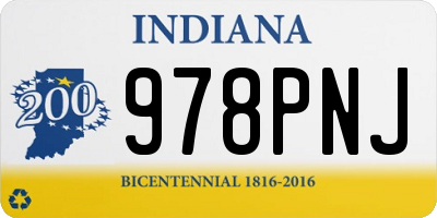 IN license plate 978PNJ